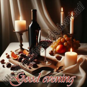 Good evening digital card. Romantic evening.