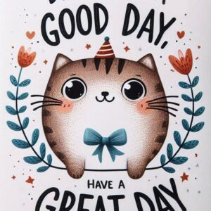 Don't have a good day, have a great day. Digital card with cat.