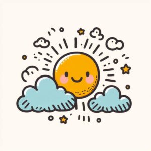 Have a good day digital card with sun and clouds.