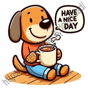 Have a nice day digital card with a dog.