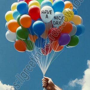 Have a nice day digital card with balloons.