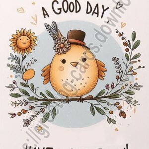 Don't have a good day, have a great day. Digital card with bird.