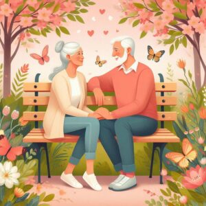 Happy anniversary digital greeting card for seniors.