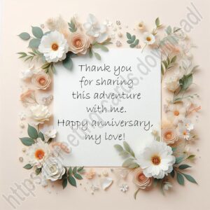 Happy Anniversary My Love! Digital card with flowers and wishes.