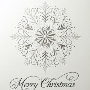 White minimalistic Merry Christmas greeting card.