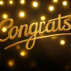 Congrats greeting e-card with glowing lights.
