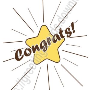 Congrats greeting e-card with a star.