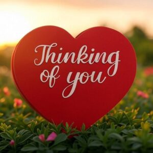 Thinking of you card with heart.