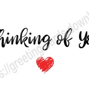 Thinking of you white laconic card.