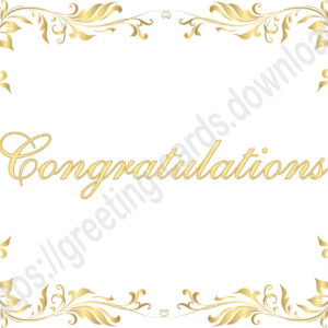 Congratulations greeting e-card with gold frame.