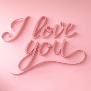 I love you pink card.
