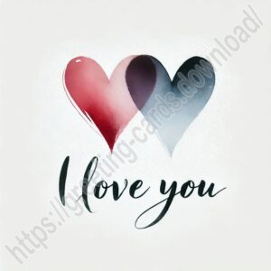 I love you card with two hearts.
