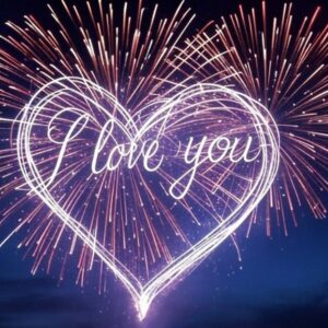 I love you fireworks card.