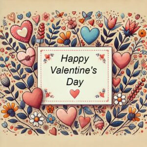 Happy valentines day beige card.