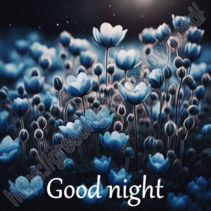 Good night e-card with night flowers.