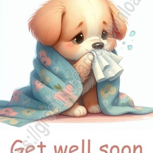 Get well soon e-card with puppy.