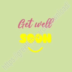 Get well soon e-card with smiley.