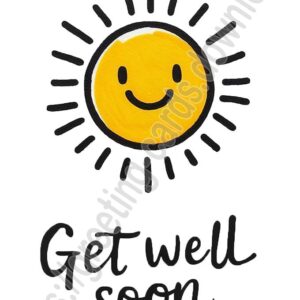 Get well soon e-card with sun smiley.