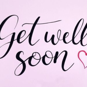 Get well soon light pink laconic e-card.