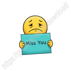 Miss you e card with sad smiley.