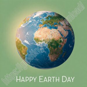 Happy Earth Day card with globe.