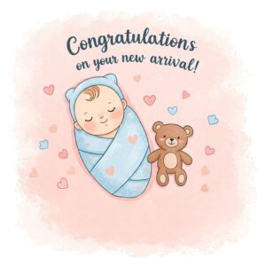 Congratulations on your new arrival! New baby greeting card.