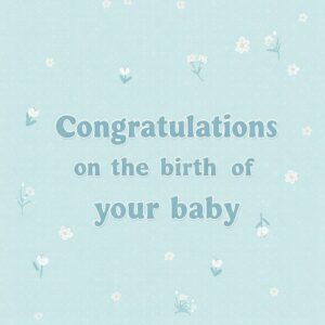 Congratulations on the birth of your baby (boy)! New baby soft blue greeting Ecard.