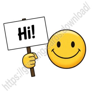 Hi! greeting image with smiley.