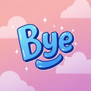 Bye pink image with clouds.