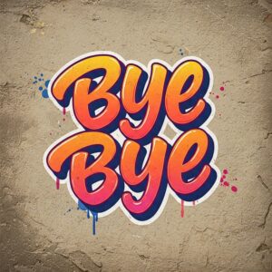 Bye Bye image in graffiti style.