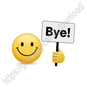 Bye image with a farewell smiley.