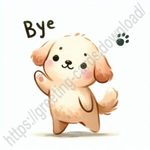 Bye image with puppy.