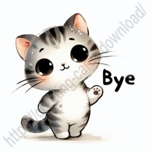 Bye image with a cat.