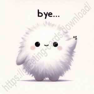 Bye image with cute creature.