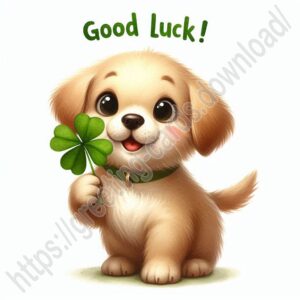 Good luck! Ecard with a dog, puppy.
