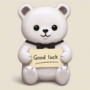 Good luck. Ecard with a bear, little bear.