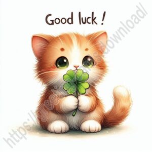 Good luck! Ecard with cat, kitten.