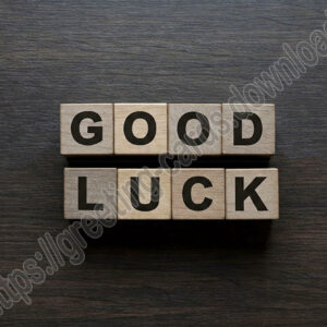 Good luck. Ecard with inscription on the cubes.