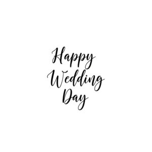 Happy Wedding Day white minimalistic greeting card.