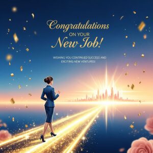 New Job greeting card. Wishing you continued success and exciting new ventures!