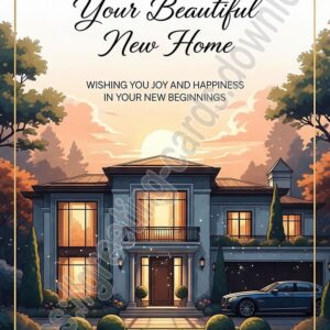 Welcome to your beautiful new home. Greeting card.