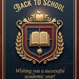 Wishing you a successful academic year! Back To School greeting card.
