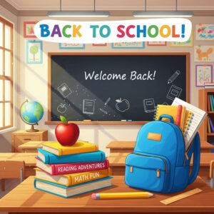 Welcome Back! Back To School greeting card.