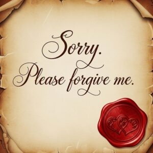Sorry. Please forgive me. Beige greeting card.