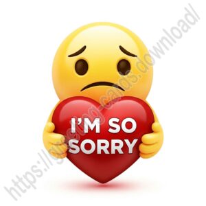I'm so sorry. Greeting card with smiley.
