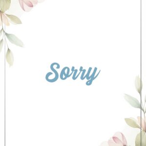 Sorry white laconic greeting card.