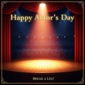 Happy Actor's Day greeting card.