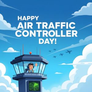 Happy Air Traffic Controller's Day! Greeting card.