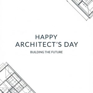 Happy Architect's Day. Building the future. Greeting card.
