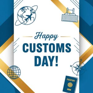 Happy Customs Day! A greeting card in a modern style.